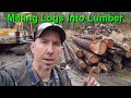 Portable Sawmill Milling Salvaged and Windfall Trees into Beams &amp; Lumber