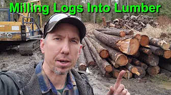 Portable Sawmill Milling Salvaged and Windfall Trees into Beams & Lumber