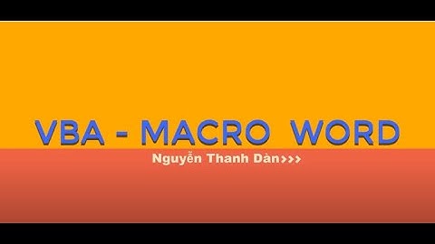 Bài 3. Macro tạo dòng chấm