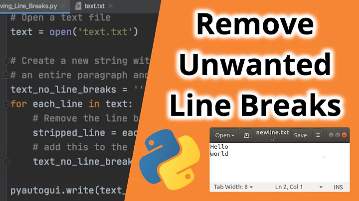 Removing Line Breaks with Python! (& Automation Feature with txt Files)