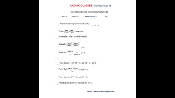 Most Important Questions Trigonometry class 10 chapter 8