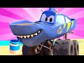 Monster Stad Nederlands ⛟ Haaienweek: De schilder - Monstertrucks cartoons voor kinderen