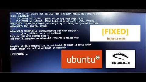 initramfs: problem in ubuntu and kali during booting