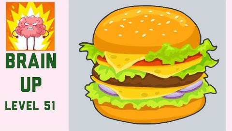 Brain Up Level 51 Cut the hamburger into 2 parts Walkthrough