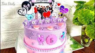 Cara Membuat Kue Ulang Tahun BTS Buttercream Hias Fondant