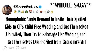 Homophobic Aunts Demand to Invite Their Spoiled Kids to OP's Child-Free Wedding and Get Themselve...