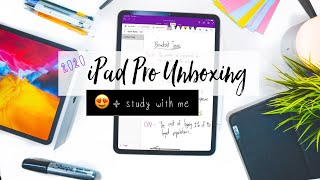 iPad Pro 2020 Unboxing + Apple pencil 2 + Study with me + Accessories!