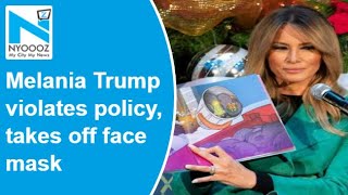 Melania Trump violates policy, takes off face mask to read to children