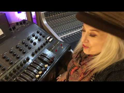 Sylvia and the Decca Console at Rimshot Productions Studio in Kent