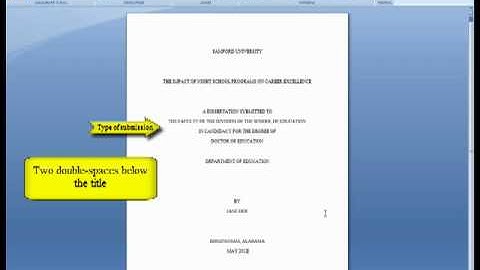 Turabian - 2 - Title Page - Word 2007