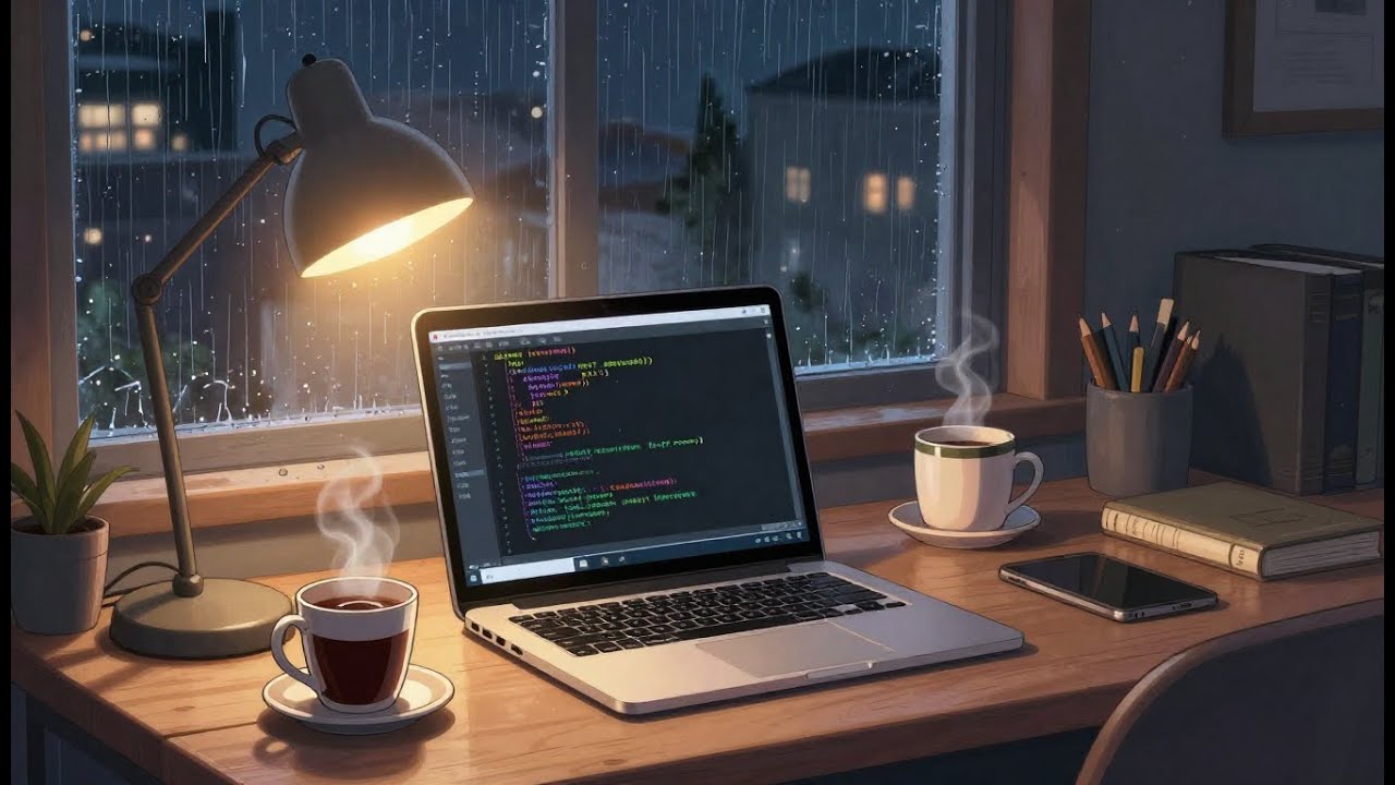 Warm LoFi Rain for Late Night Study | Cozy Chill Beats for Focus and Study