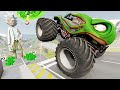 Monster Truck Crashes Into Rick From Rick and Morty | BeamNG Drive