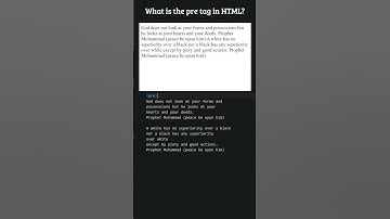 What is the pre tag in HTML - The Preformatted Text element
