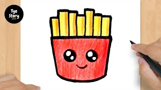 How To Draw A Cute French Fries - Easy Drawing Tutorial