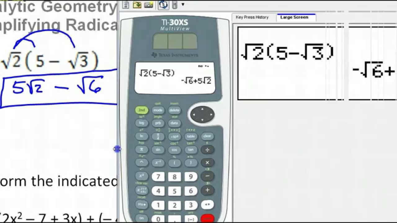 screencast, math 3, TI-30, TI-30XS Multiview, Exponent, radical, exponentia...