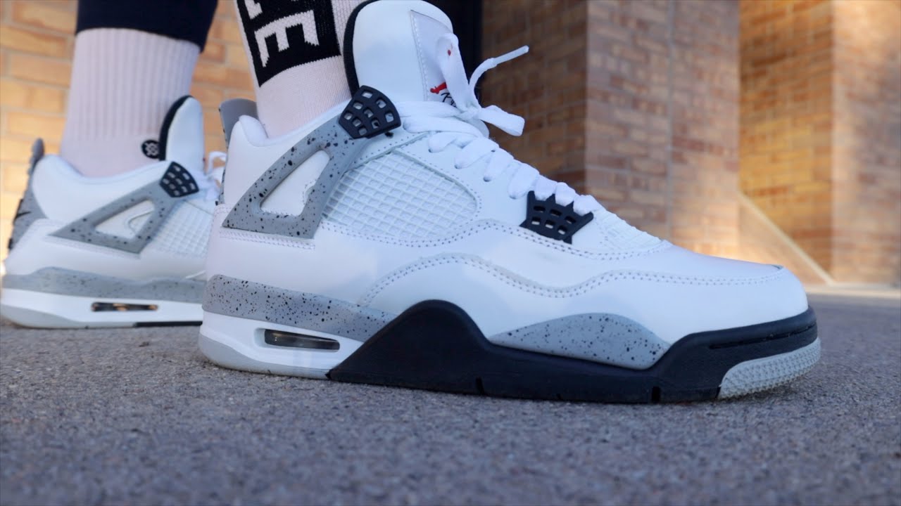 Jordan 4 White Cement Review (BEST JORDAN OF ALL TIME!!!) Retail VS UA ...