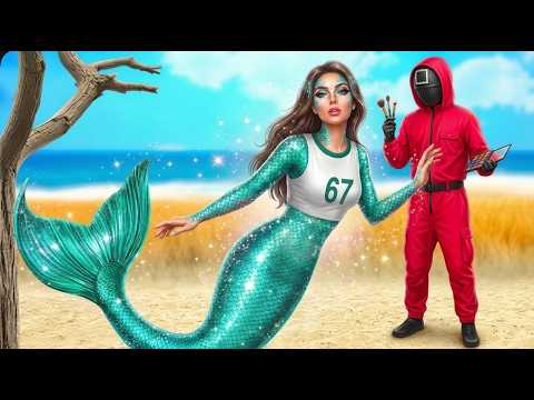 Wie wird man eine Meerjungfrau! Squid Game Mädchen Transformation