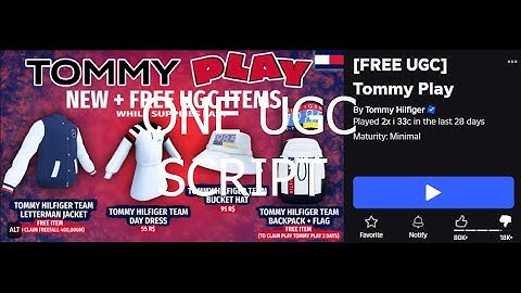 Roblox Tommy Play instant UGC script (#1) [Roblox Exploiting]