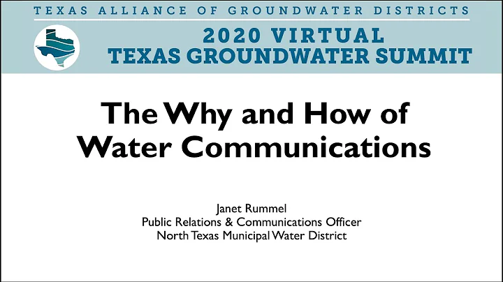 The Why and How of Water Communications - Janet Ru...
