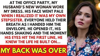 At the Office Party, My Husband’s Mistress Wore My Dress—And It Was My Own Stepsister