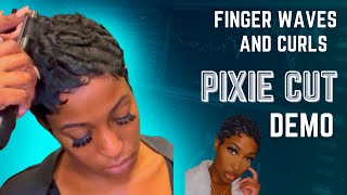 Short Hair Tutorial | Finger waves and curls on a pixie cut | TrueStylist #hair #shorthair