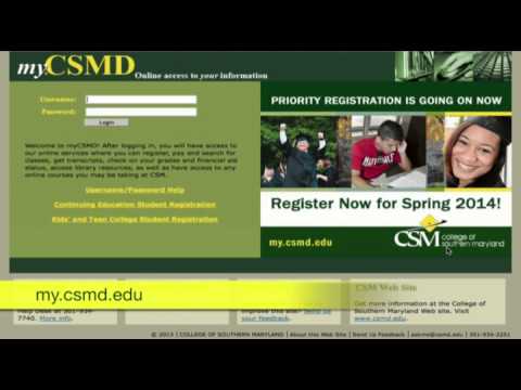 Getting Started at CSM:  my.CSMD Login