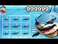 Oggy merging noob sharks to make monster shark in merge shark game