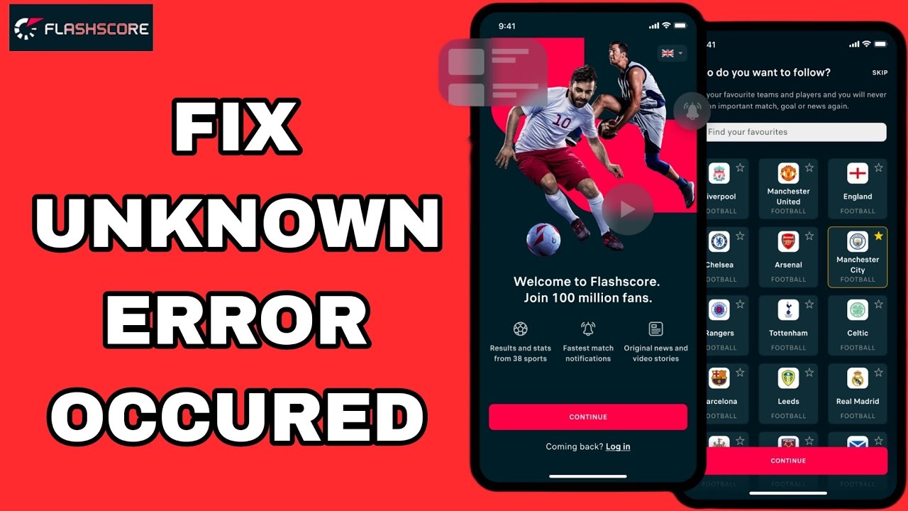 How To Fix And Solve Unknown Error Occured On Flashscore App | Final ...