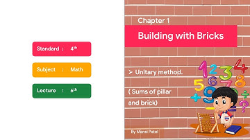Chapter 1 | Building with Bricks | Unitary Method Sum of Pillar and Brick | Math  | Class 4 | NCERT