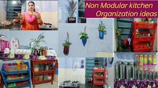 ❤️ Indian Non Modular Kitchen Organization ideas !! How To organization small kitchen ...