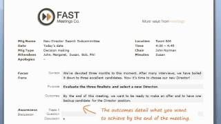 FAST Meetings - World's Best Agenda Template - Instructional Video