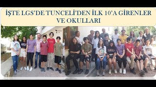 İşte Lgsde Tunceli̇den İlk 10A Gi̇renler