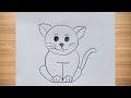 How to draw cat drawing easy step by step || cat drawing@DrawingTalent