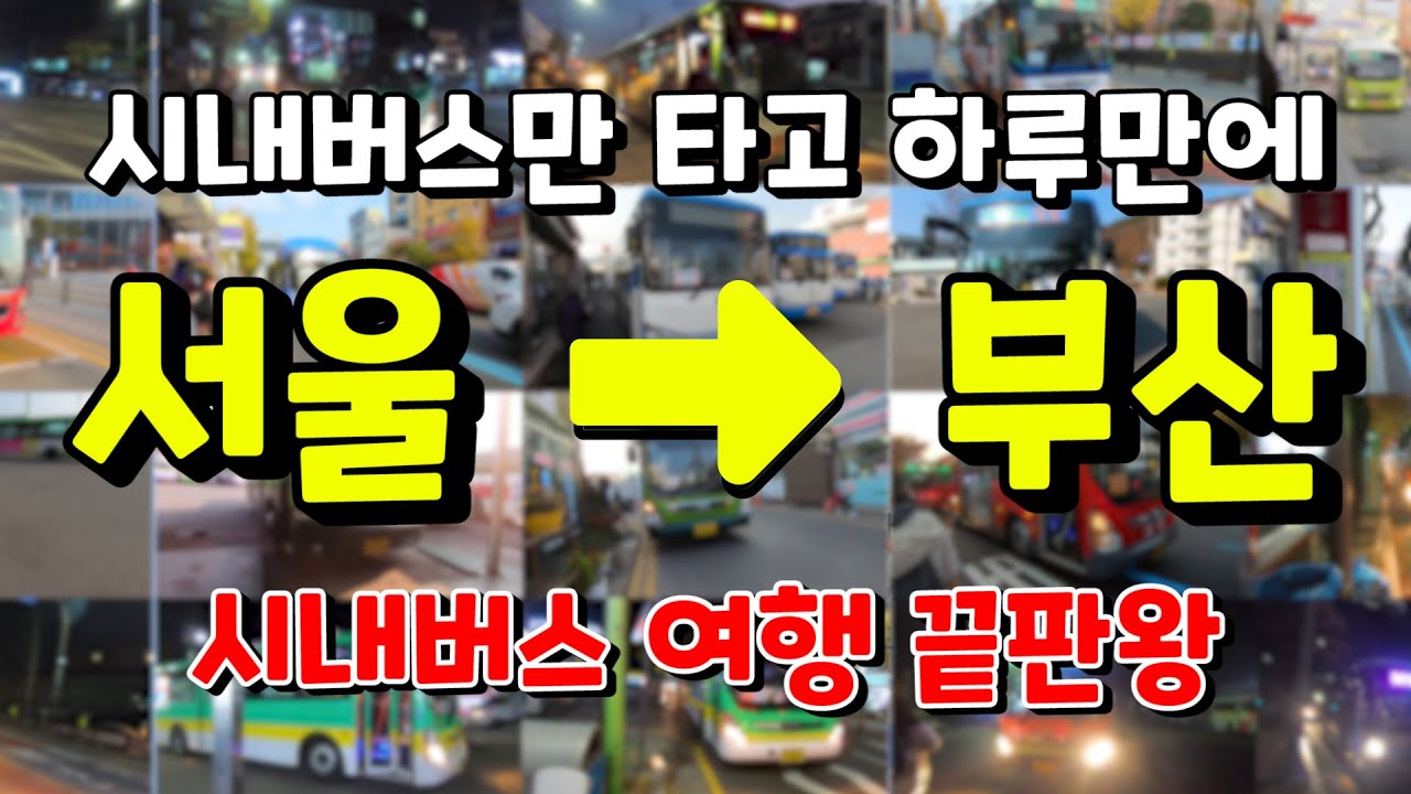 시내버스 타고 하루만에 서울에서 부산가기🚌시내버스여행(Full.ver) #시내버스여행 #서울에서부산