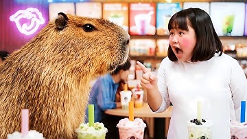 Capybara hất đổ trà sữa của các bạn vì một lý do đặc biệt ! #capybara