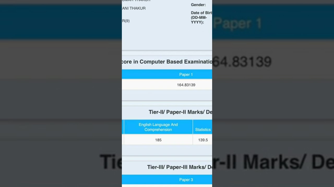 Ssc Cgl 2020 Marks out🔥| Ssc cgl Scorecard | Tier-3 Marks Released | 