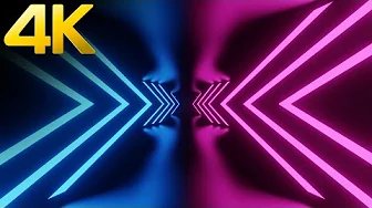 4K OLED Neon Party Lights Blue & Pink Color Video Black Screen Background Loop No sound