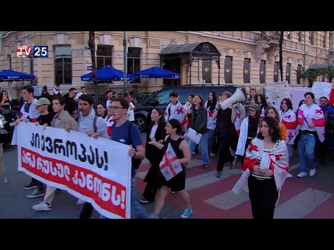 აგენტების შესახებ კანონის საწინააღმდეგო აქცია ბათუმში