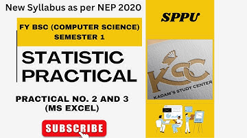 Fy BCS || Semester- 1 || Statistics || Practical 2 and 3 || As per NEP 2020 || SPPU ||