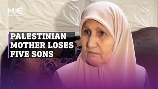 Palestinian mother bids farewell to her five children