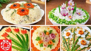 5 самых красивых салатов с цветами! Удивите своих гостей!