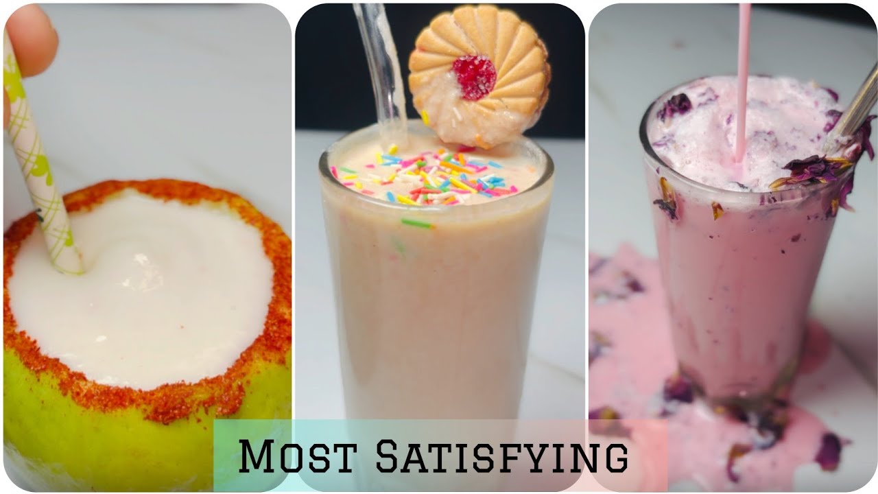 Top 3 Juice & Shake ASMR Collection| Pooja ASMR Hub Best Collection Ever #ASMRDrink#Satisfying