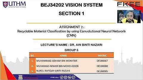 Recyclable Material Classification by using Convolutional Neural Network (CNN)
