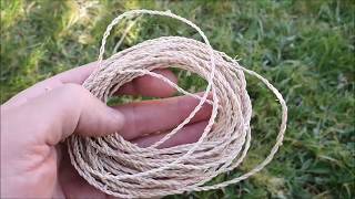 Cordage made from a special part of the cattail leaves