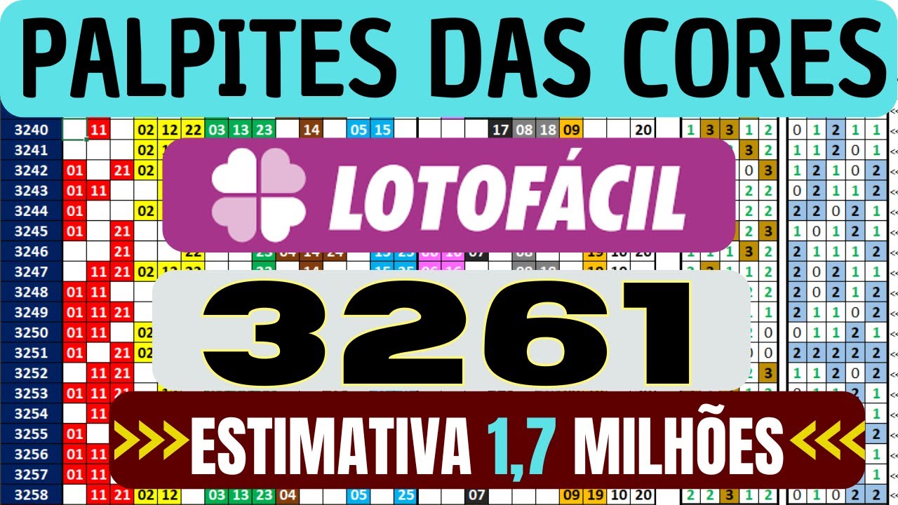 ANÁLISE PARA LOTOFÁCIL 3261 - TABELA DAS CORES - YouTube