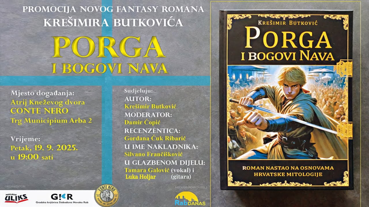 Promocija  romana “Porga i bogovi Nava” autora Krešimira Butkovića.