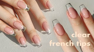 Sculpting Transparent Glass-like Gel Extensions using DGEL with a twist on the classic French! 💅