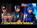 NOVAS SKINS CAPITÃO AMÉRICA,HOMEM DE FERRO VALENTIA E BALENCIAGA - LOJA FORTNITE 19/03/26 - FORTNITE