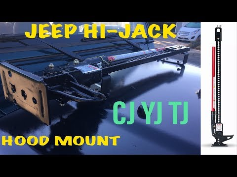 Jeep Wrangler How To Install HI Lift Jack & Hood Mount Brackets On Overland CJ YJ TJ LJ  Farm Jack