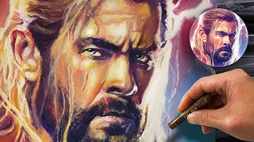 Uncut real time edition: How to draw Thor Chris Hemsworth step by step for beginners｜EZ EZ